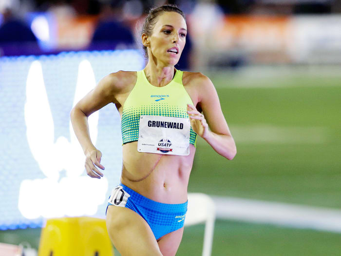 Grunewald's last-place finish in the 1,500 national championship in June can less than a week after she spent four hours in the ER with a fever.